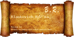 Blaskovich Réka névjegykártya
