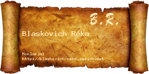 Blaskovich Réka névjegykártya