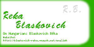 reka blaskovich business card